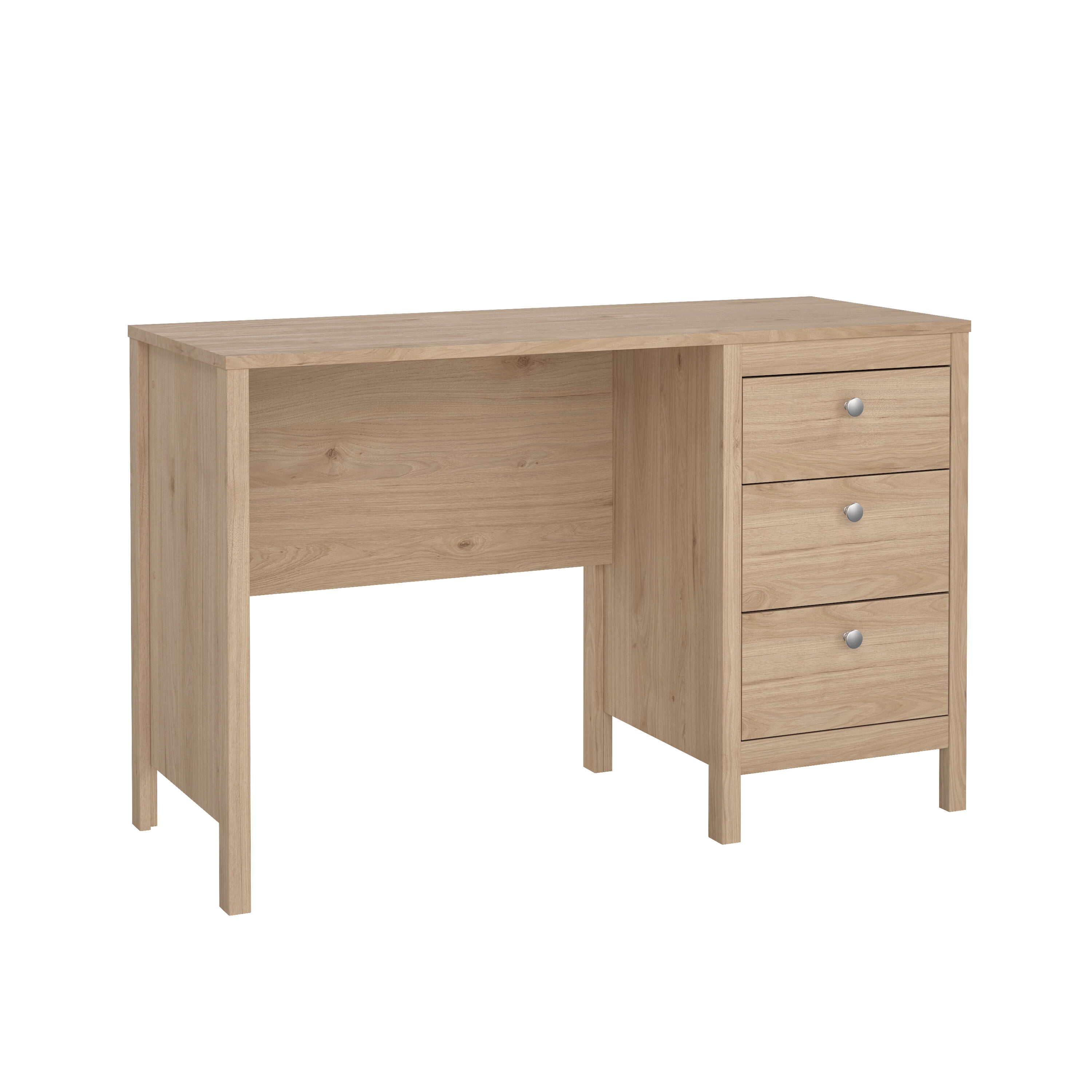 Tvilum Madrid Home Office Writing Desk with 3 Storage Drawers for Adults, Jackson Hickory