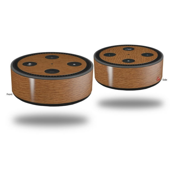Skin Wrap Decal Set 2 Pack for Amazon Echo Dot 2 - Wood Grain - Oak 02 (2nd Generation ONLY - Echo NOT INCLUDED)