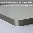 40X24 Inch Brushed Nickel Bathroom Mirror, Rounded Rectangle Silver ...