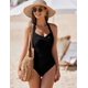 thumbnail image 3 of Traje de baño de mujer con control de abdomen y fruncido con cuello halter, 3 of 5