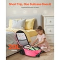 thumbnail image 6 of KFFKFF Ride-on Luggage for Kids, 20L Capacity, 20-Inch Scooter Suitcase with Flashing PU Wheels, Adjustable Handle & Non-Slip TPR Grip, Foldable and Lightweight Design for Ages 5+, Pink, 6 of 9
