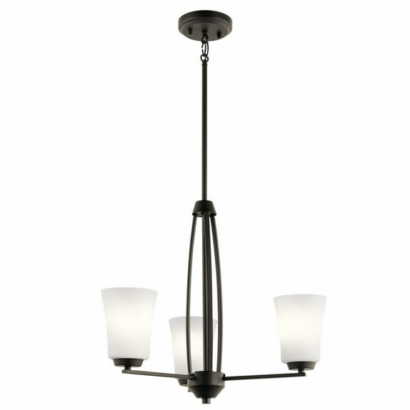 44050OZ Kichler Lighting Tao - 3 light Small Chandelier - 18.75 inches tall by 21.75 inches wide-Olde Bronze Finish    -Traditional Installation