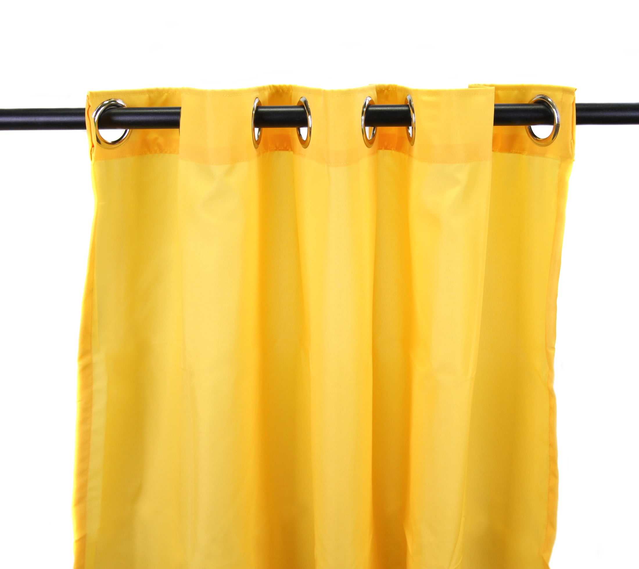 Jordan Manufacturing 54" x 96" Dandelion Yellow Solid Grommet Semi-sheer Outdoor Curtain Panel (2 Pack)