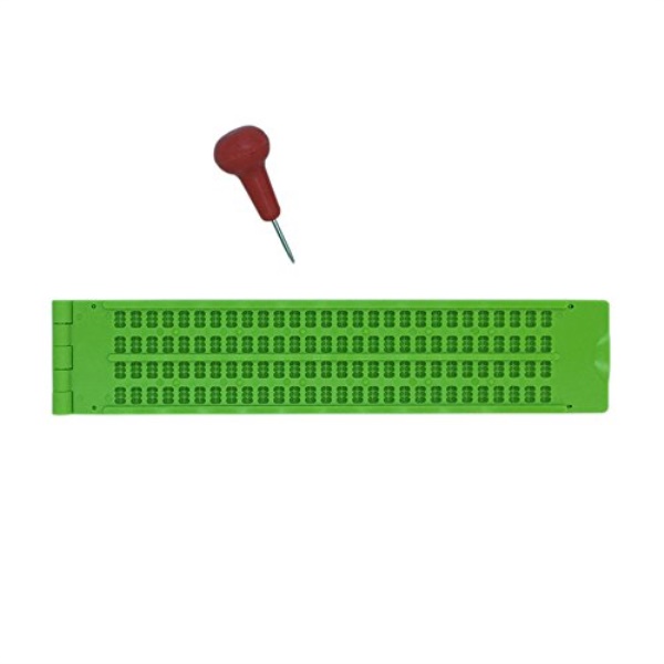 Writing in braille on paper image