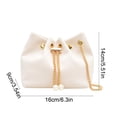 thumbnail image 2 of White Crossbody Shoulder Bag Bucket Shaped Large Capacity Flannelette Multifunctional Commuting Handbag Polyester, 2 of 7
