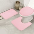 thumbnail image 6 of 3 Piece Bathroom Rugs Bath Mat Set, Velvet Bath Mats for Bathroom - Non-Slip Backing Bath Rugs, Washable - U-Shaped Contour Bathroom Rug and Toilet Lid Cover for Tub Shower & Bath Room, 6 of 8