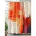 thumbnail image 2 of Abstract Color Block Shower Curtain Set ，Waterproof Fabric Shower Curtains Orange Block Gradient White Modern Shower Curtains for Bathroom,Bathroom Decor 60"x72", 2 of 6