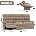 thumbnail image 5 of Recliner Sofa Couch Set, PAPROOS 3-Seater Recliner Sofa with Remote Control and Side Pocket, Modern Power Reclining Sofa for Adults, Electric Recliner for Living Room, Home Theater, Brown, 5 of 7