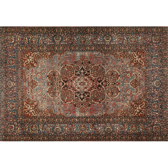 Ahgly Company Machine Washable Indoor Rectangle Traditional Dark Almond Brown Area Rugs, 5' x 8'
