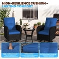 thumbnail image 5 of LazySunsets 7 Piece Outdoor Furniture Set with Swivel Chairs Set of 2, Rattan Wicker Outdoor Conversation Set Patio Furniture, Navy Blue/Black, 5 of 10