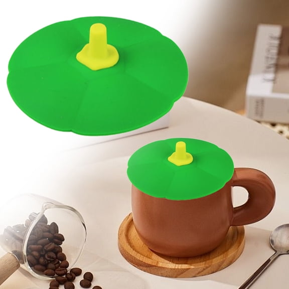 Silicone Lids for Cups, Silicone Cup Covers, Colored Universal Cup Lids, Reusable Mug Cover, Food Grade Dust-proof Airtight Seal Lids for Mugs Tea Cups Coffee Cup,Green