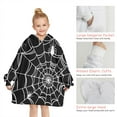 thumbnail image 6 of White Spider Webs and Spiders Blanket Hoodies for Kids 6-13YR Oversize Wearable Blanket Hoodies for Boys Girls Teens, 6 of 7