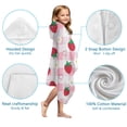thumbnail image 7 of Strawberry Plants Fruit Heart Daisy Checkered Hooded Bath Towel，50"x30" for Ages 3 To 12 Kids, Quick Dry Lightweight Soft Microfiber Hood Beach Towel Cover Up for Kids, 7 of 7