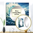 thumbnail image 3 of Designart "Of Wonder Coastal waves Waves painting VII" Nautical & Beach Multi-Color Large Square Mirror - Square Bedroom Mirror Printed Wall Decor - Coastal Square Printed Wall Mirror Art, 3 of 5