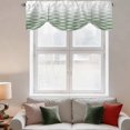 thumbnail image 2 of Tie Up Valance Curtain for Kitchen, Morocco Art White Wave Stripe Rod Pocket Short Curtains Adjustable Tie-Up Shade Valances, Sage Green Color Ombre Window Treatment for Bathroom Living Room Bedroom, 2 of 9