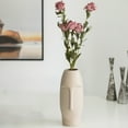 thumbnail image 5 of 9.5" H Decorative Ceramic Abstract Face Modern Statue Sculpture Flower Centerpiece Vase, 5 of 11