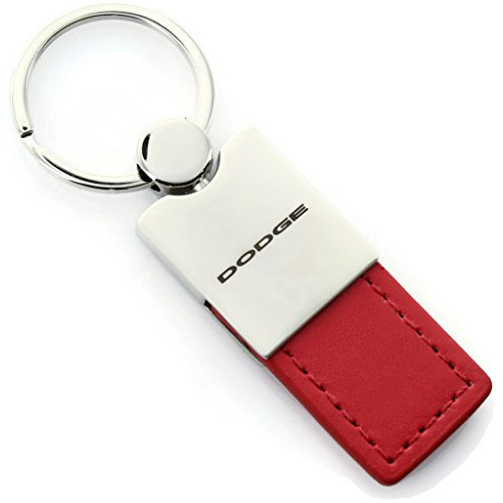 AuTOMOTIVE GOLD Dodge Keychain & Keyring Duo Premium Red Leather