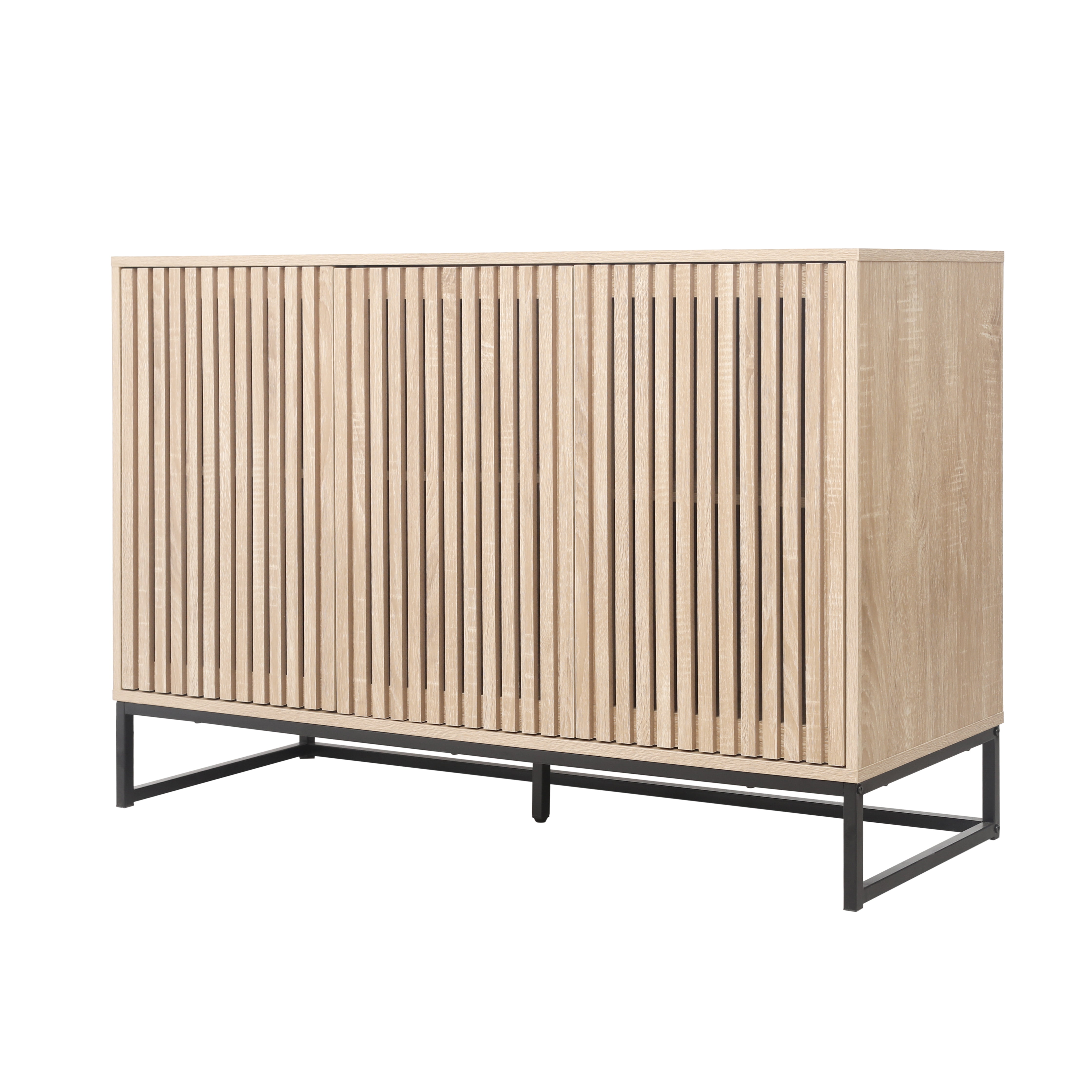 Spaco Accent Storage Cabinet, 3 Door Sideboard Cabinet for Living Room, Bedroom, Dining Room, Study, Natural Spaco Accent Storage Cabinet, 3 Door Sideboard Cabinet for Living Room, Bedroom, Dining Room, Study, Natural