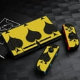 thumbnail image 3 of POBUDS Switch Skin | Sticker Wrap Vinyl Decal | Set Compatible with Nintendo Switch ( Switch OLED Model, Yellow Black Playing Card Pattern), 3 of 5