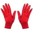 thumbnail image 3 of Ladies Short Sunscreen Satin Satin Glove Dance Performance Gloves Etiquette Gloves Red, 3 of 8