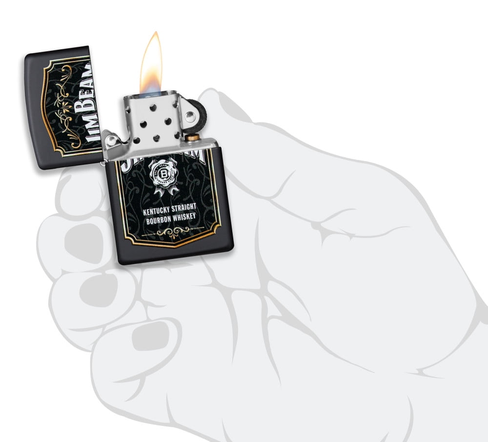 Zippo Jim Beam Black Matte Pocket Lighter