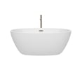 thumbnail image 2 of Juno 59" Freestanding Bathtub in White with Floor Mounted Faucet, Drain and Overflow Trim in Brushed, 2 of 5