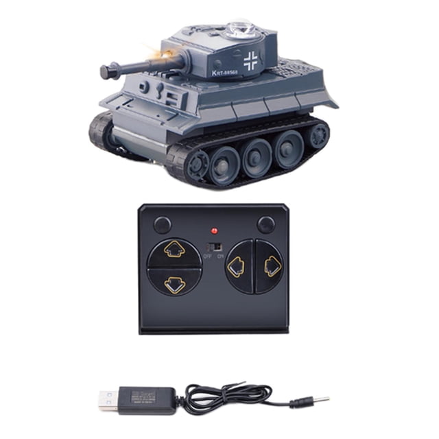 Tanque de batalla RC, mini tanque de combate de control remoto, tanque de combate militar de control remoto gris