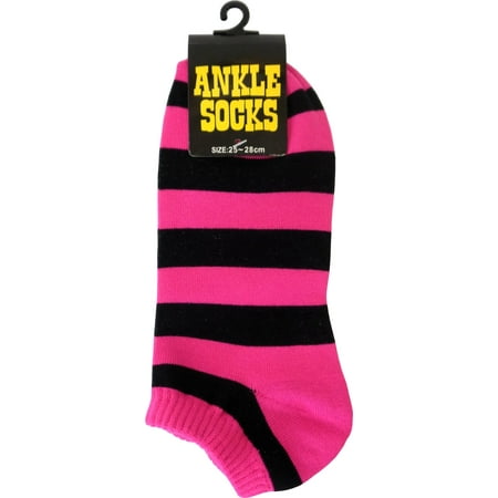 

Square Deal Recordings & Supplies Pink and Black Striped Ankle Socks