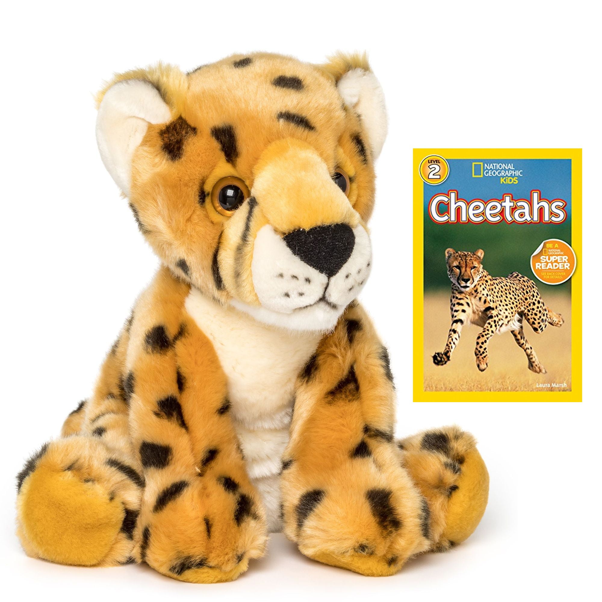 Wildlife Tree Cheetah Stuffed Animal + National Geographic Book
