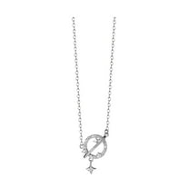 KDSJSXW Silver Prom Jewelry Star Necklace Female Star Diamond Clavicle Chain S925 Sterling Silver Necklace Silver Necklace Prom Jewelry for Women Gold Stacked Necklaces for Women(Silver,One Size)