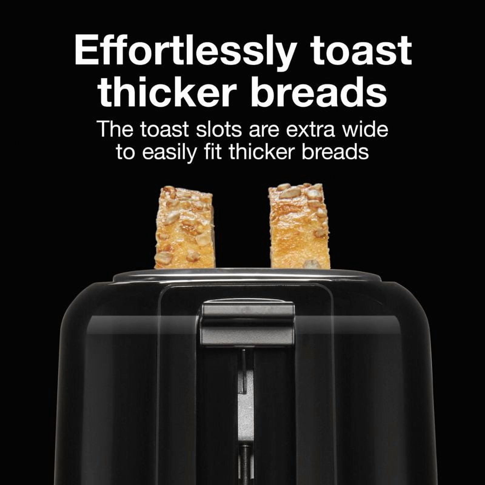 2-Slice Toaster - Black: Compact Bread Toaster, 700W, Plastic, Spot Clean, 1-Year Warranty