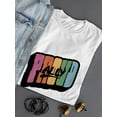 thumbnail image 3 of Proud Ally Bubblegum Text T-Shirt Women -Smartprints Designs, Female 3X-Large, 3 of 4