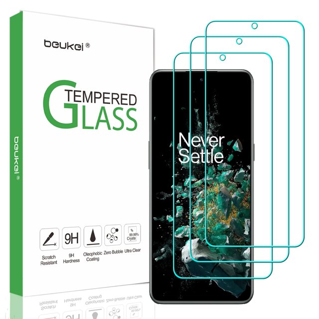 Beukei (Paquete De 3) Compatible Con Oneplus 10T 5G / Oneplus 10T Protector De Pantalla De Vidrio Templado Sensible Al Tacto, Dureza 9H