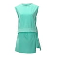 thumbnail image 6 of Woman Summer Outfits Summer Solid Cotton Casual Outfit Sleeve Tank Top and Shorts 2 Piece Set Lightweight Breathable Womens Travel Outfit Mint Green XL, 6 of 7