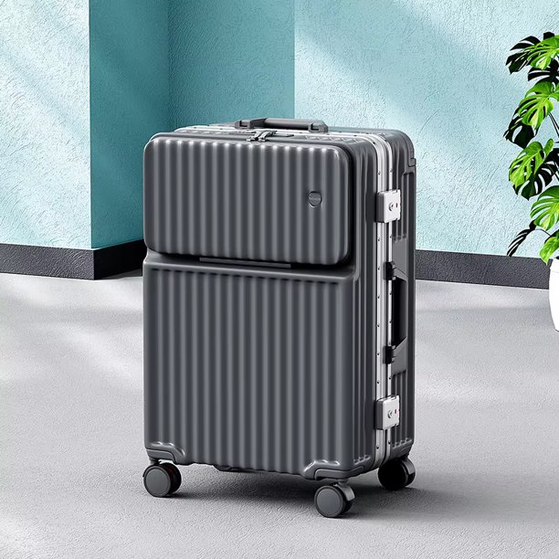 KLQDZMS equipaje de cabina ABS + PC maleta de embarque con apertura frontal cubierta de carrito para ordenador portátil 20 "22" 24 "26 maleta de viaje de mano para mujer