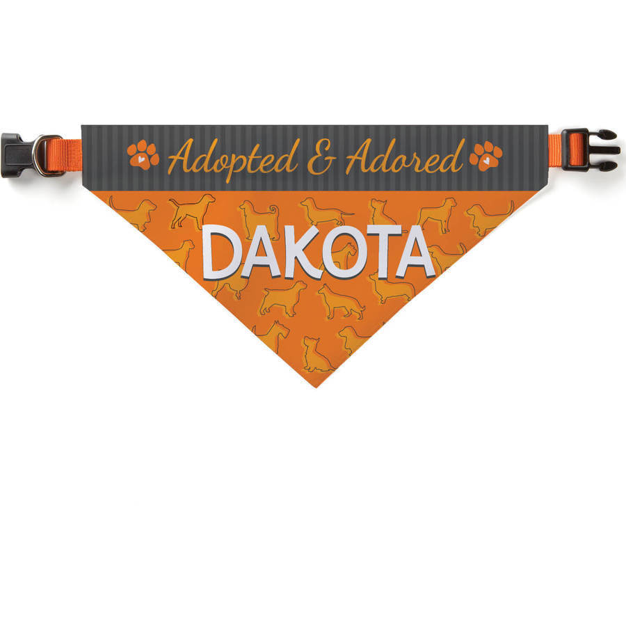 Adopted and Adored Personalized Pet Bandana Collar Cover