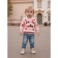 thumbnail image 6 of Miaouyo Toddler Baby Girl Christmas Fall Sweaters 0 6 12 18 24 Months 2T 3T Long Sleeve Round Neck Letter Bow Embroidery Tops, 6 of 9