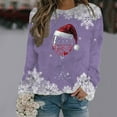 thumbnail image 2 of BOOMNY Christmas Women's Sweaters Long Sleeve Sweaters for Women Xmas Embroidery Crewneck Knit Pullover Trendy Tops 2025 Fall Winter Knitwear, 2 of 4