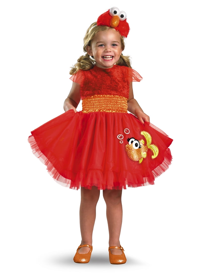 Elmo dress Elmo Little Girls Double Raw Edge Tiered Dress 
