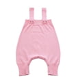 thumbnail image 2 of MIASHUI Unisex Baby Boy Girl Suspender Pants Solid Color Knit Rompers,Pink,12-18 Months, 2 of 5