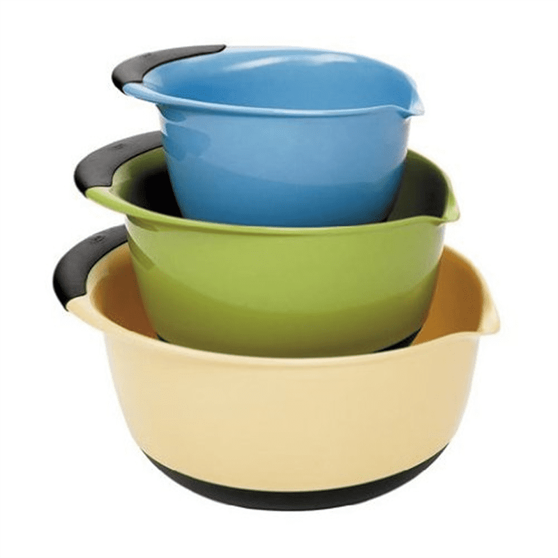 OXO 3pc Mixing Bowl Set with Red Handles BrickSeek