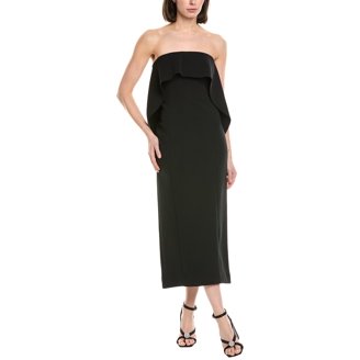Xscape Womens Black Sheer Striped Sleeveless off Shoulder Midi Evening Hi-Lo Dress 6 - Walmart.com Xscape Womens Black Sheer Striped Sleeveless off Shoulder Midi Evening Hi-Lo Dress 6 - Walmart.com