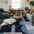 thumbnail image 5 of MICGEEK 10x14 Washable Area Rugs for Living Room, Modern Geometric Printed Rug, Vacuum-Friendly, Non Slip Indoor Rug for Bedroom Dining Room Home Decor Carpet, Charcoal Blue, 5 of 10