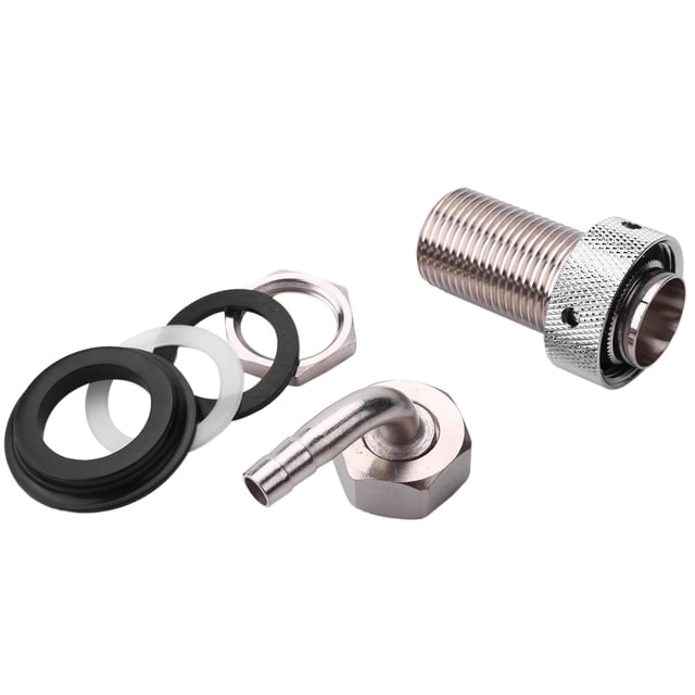 Robinet de Bière avec Tige de Robinet 8mm Coude de Barbier, Tige en Laiton Chromée G5/8 pour Robinet Réglable Distributeur de Bière Maison Brassage, 1 * Robinet de Bière (Bière Robinet Non Inclus), Argent