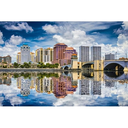 West Palm Beach Florida Usa Downtown Over The Intracoastal West Palm Beach Florida Usa Downtown Over The Intracoastal Waterway Print Wall Art