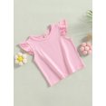 thumbnail image 3 of Bagilaanoe Toddler Baby Girls T-Shirt Fly Sleeve Casual Tees 6M 12M 18M 24M 3T 4T Kids Loose Summer Tops, 3 of 9