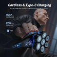 thumbnail image 3 of Afeitadora de cabeza Clforczh para hombres calvos: afeitadora el&#2013265929ctrica IPX6 resistente al agua, afeitadoras rotativas con pantall, 3 of 8