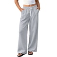 thumbnail image 2 of DJDLJWCJ Teen Girls Fleece Lined Sweatpants 5-15 Thickened Winter Warm Wide Leg Athletic Pants Elastic Waist Side Pocket Casual Pants Gray Size 9, 2 of 9