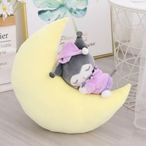 Sanrio Moon Sleeping Pillow Hello Kitty Mymelody Cinnamoroll Kuromi Little Demon Plush Stuffed Toy Bed Doll Girl's Birthday Gift