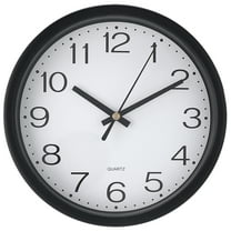 Unique Bargains Silent Non Ticking Battery Operated Modern Wall Clocks Black